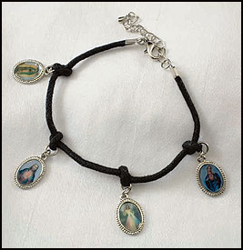 Black Cord Saints Bracelet